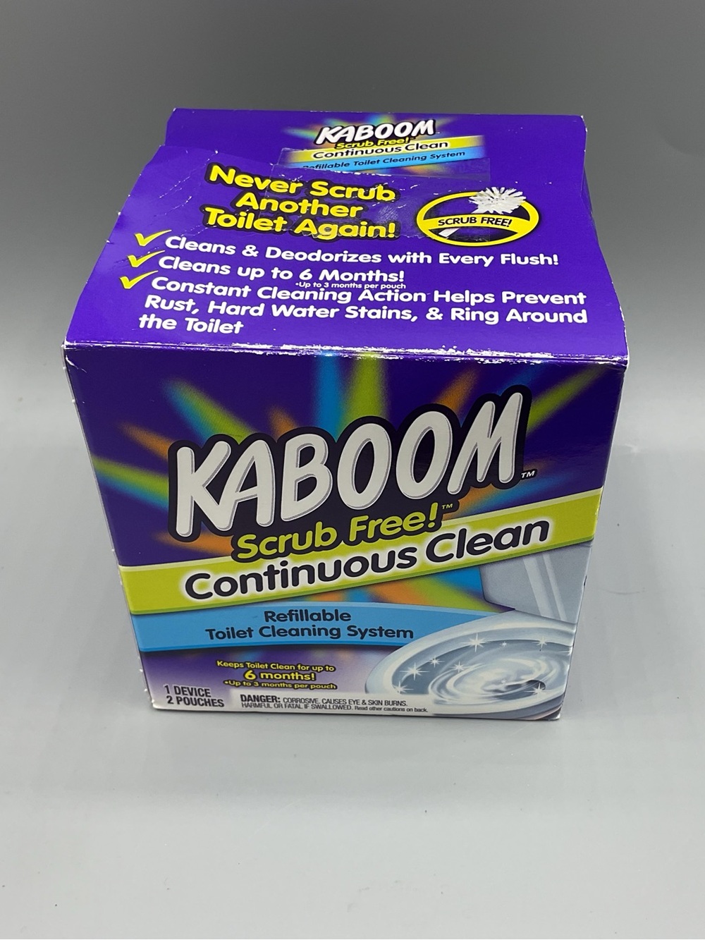 Kaboom Scrub Free! Toilet Bowl Cleaner System with 2 Refills